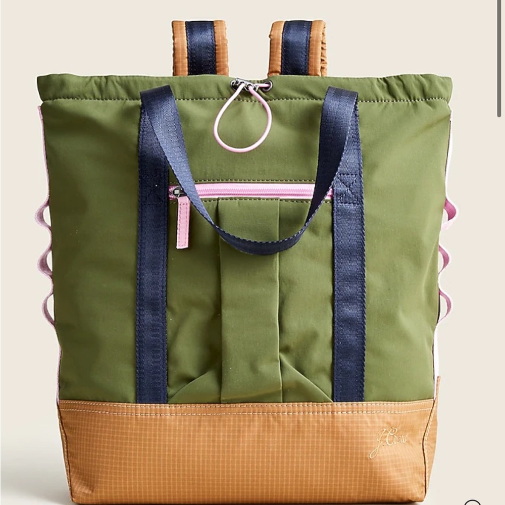 J. Crew Olive and Tan Backpack